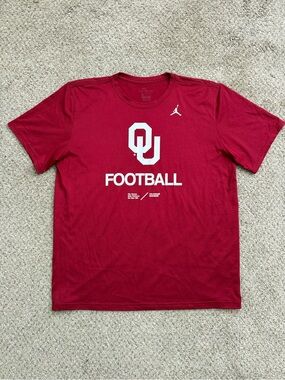 OU Football Team Issued Player Exclusive Nike Jordan Dri-FIT T-Shirt Mens XL
